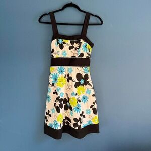 Y2K Taboo Dress Women's Size Small Floral Empire Waist 2000s Blue Green‎ White